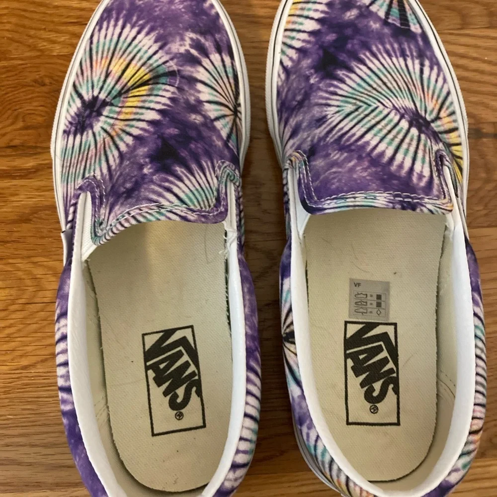 Vans Purple Tie-Dye Slip-On Shoes - Picture 2 of 7